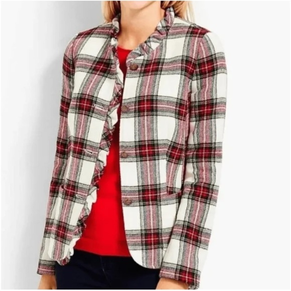 Talbots Shetland Plaid Tartan Blazer - Picture 3 of 12